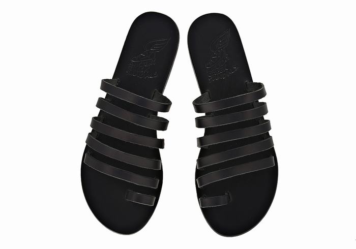 Sandali Con Puntale Ancient Greek Sandals Niki Leather Donna Nere | RRU8546CK