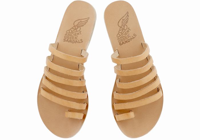 Sandali Con Puntale Ancient Greek Sandals Niki Leather Donna Beige | ZCX9620HY