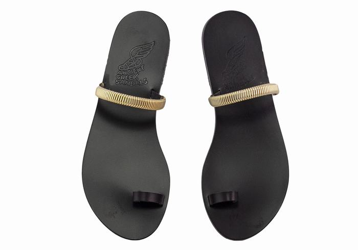 Sandali Con Puntale Ancient Greek Sandals Konaki Donna Nere Oro | HCQ9288DI