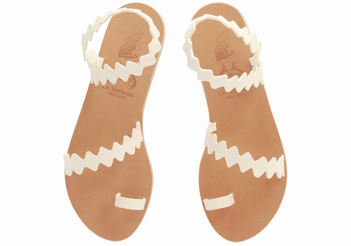 Sandali Con Puntale Ancient Greek Sandals Eleftheria Onda Leather Donna Bianche | HKX5570BV