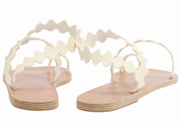 Sandali Con Puntale Ancient Greek Sandals Eleftheria Onda Leather Donna Bianche | HKX5570BV