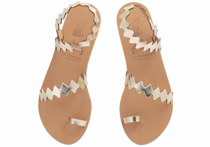 Sandali Con Puntale Ancient Greek Sandals Eleftheria Onda Donna Oro Bianche | RZZ336XA