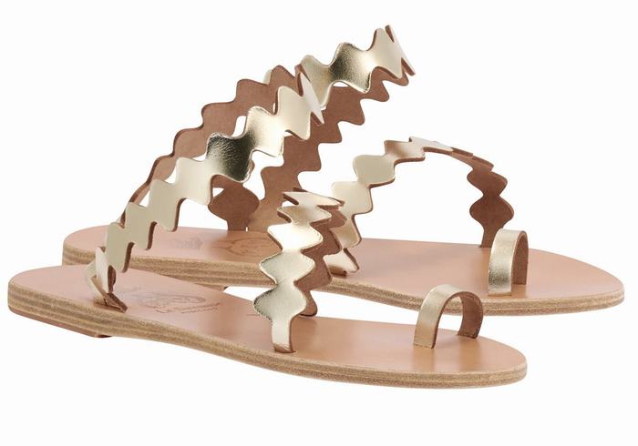 Sandali Con Puntale Ancient Greek Sandals Eleftheria Onda Donna Oro Bianche | RZZ336XA