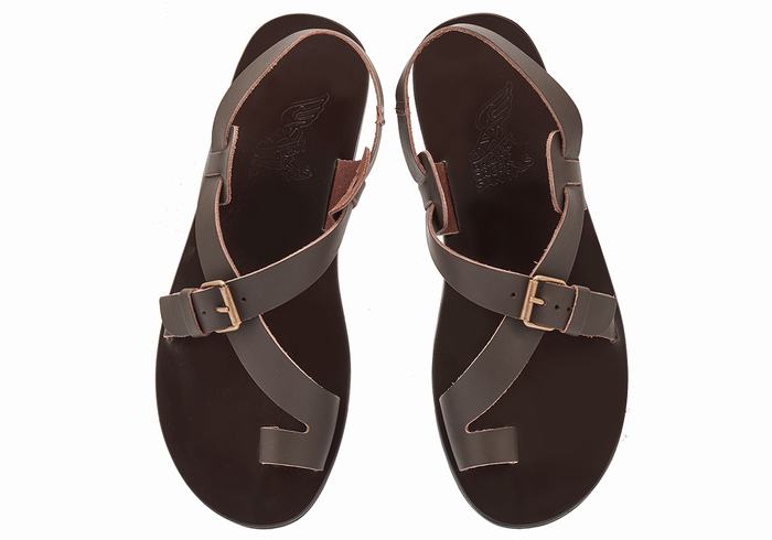 Sandali Con Puntale Ancient Greek Sandals Paris Leather Uomo Cioccolato | YCX907WF