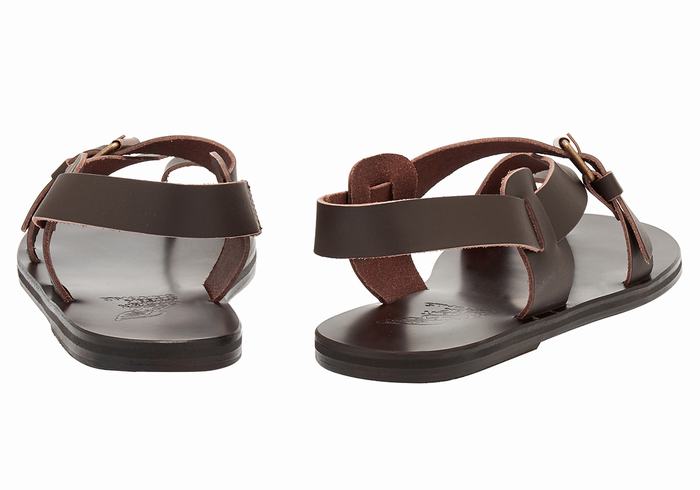 Sandali Con Puntale Ancient Greek Sandals Paris Leather Uomo Cioccolato | YCX907WF