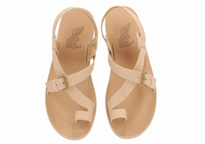 Sandali Con Puntale Ancient Greek Sandals Paris Leather Uomo Beige | RKM9785MQ