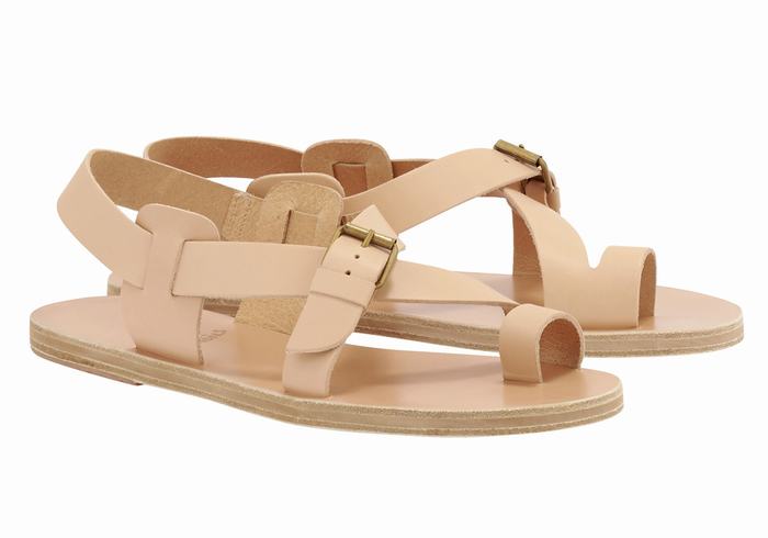 Sandali Con Puntale Ancient Greek Sandals Paris Leather Uomo Beige | RKM9785MQ