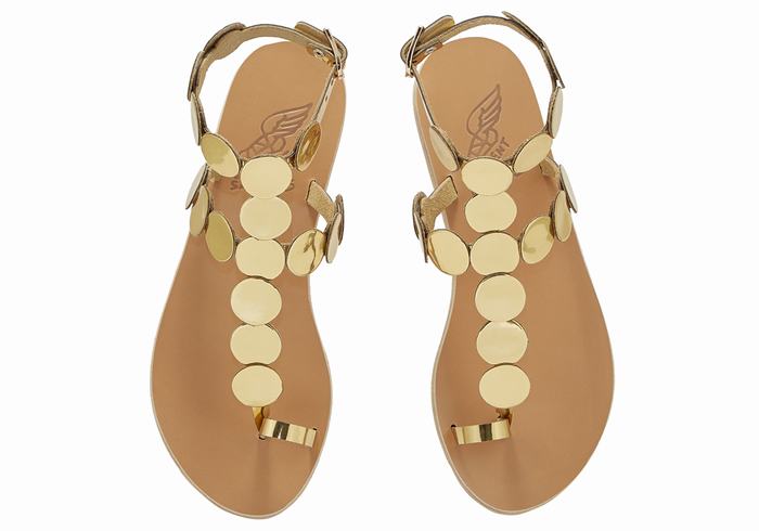 Sandali Con Puntale Ancient Greek Sandals Asteras Leather Donna Oro | YUH8027QT