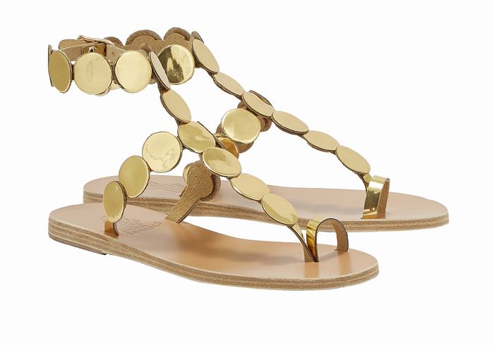 Sandali Con Puntale Ancient Greek Sandals Asteras Leather Donna Oro | YUH8027QT