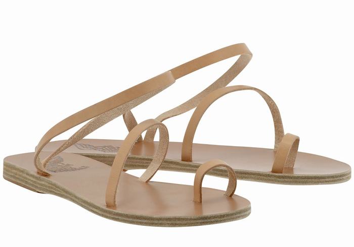 Sandali Con Puntale Ancient Greek Sandals Apli Eleftheria Leather Donna Beige | GWC1143FE