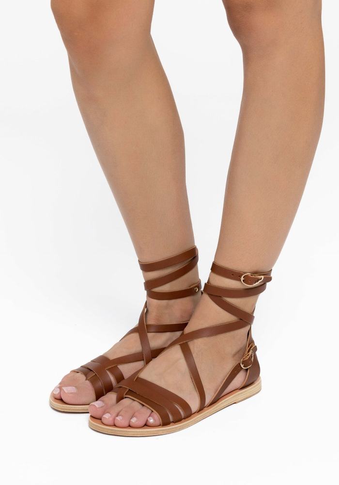 Sandali Da Gladiatore Ancient Greek Sandals Satira Leather Donna Marroni Scuro | ZME3070RH