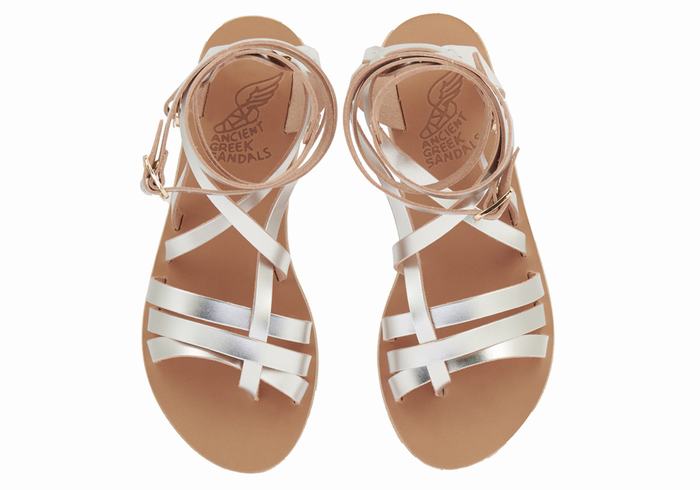 Sandali Da Gladiatore Ancient Greek Sandals Satira Leather Donna Argento | OAQ2953QR