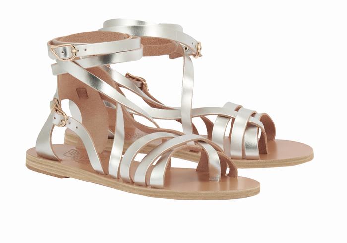 Sandali Da Gladiatore Ancient Greek Sandals Satira Leather Donna Argento | OAQ2953QR