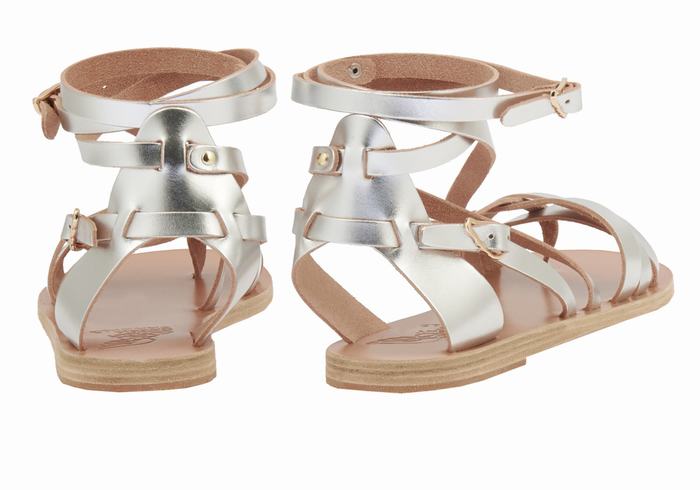 Sandali Da Gladiatore Ancient Greek Sandals Satira Leather Donna Argento | OAQ2953QR