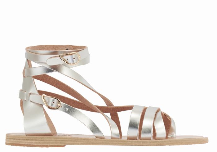 Sandali Da Gladiatore Ancient Greek Sandals Satira Leather Donna Argento | OAQ2953QR