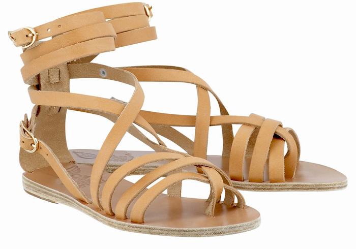 Sandali Da Gladiatore Ancient Greek Sandals Satira Leather Donna Beige | PWP8498WN