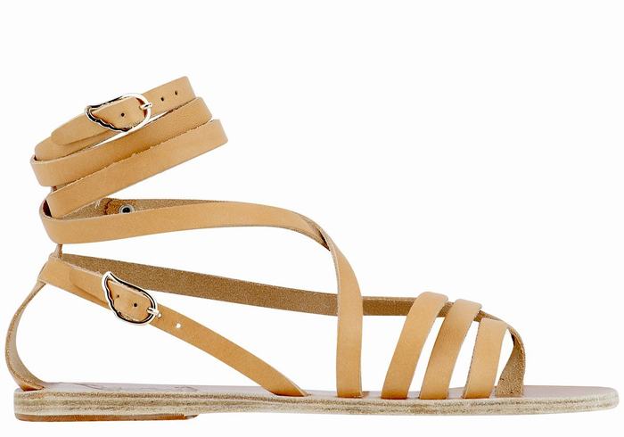 Sandali Da Gladiatore Ancient Greek Sandals Satira Leather Donna Beige | PWP8498WN