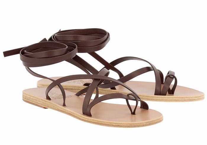 Sandali Da Gladiatore Ancient Greek Sandals Morfi Leather Donna Caffè | IJE863CF