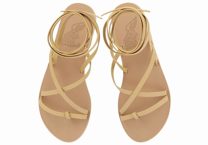 Sandali Da Gladiatore Ancient Greek Sandals Morfi Leather Donna Beige | FNO3712VD