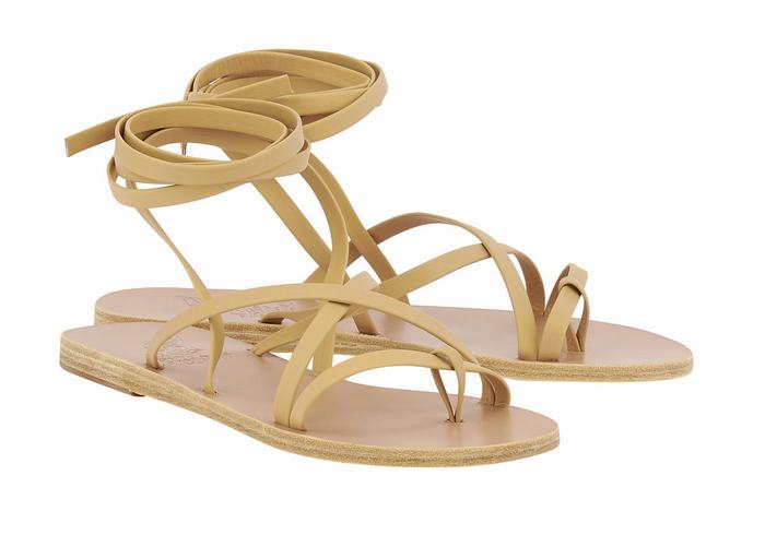 Sandali Da Gladiatore Ancient Greek Sandals Morfi Leather Donna Beige | FNO3712VD