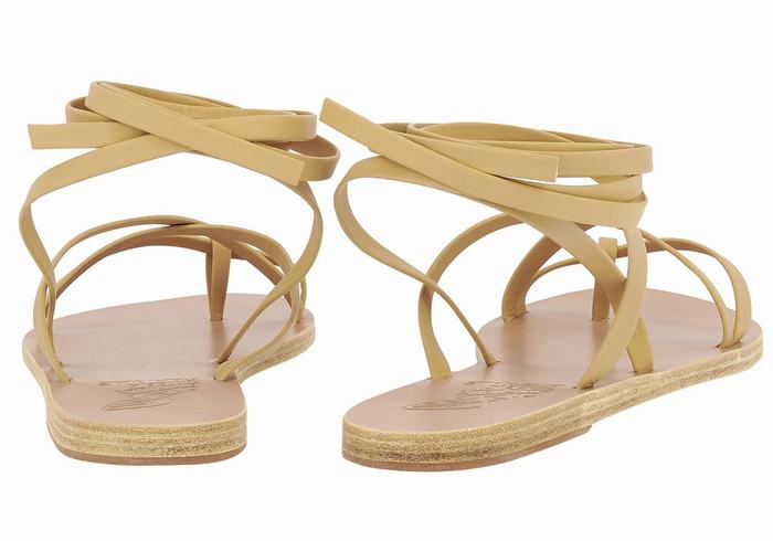 Sandali Da Gladiatore Ancient Greek Sandals Morfi Leather Donna Beige | FNO3712VD