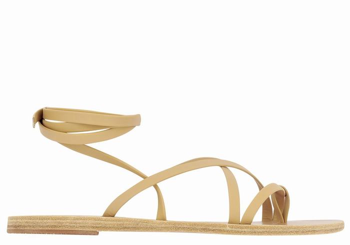 Sandali Da Gladiatore Ancient Greek Sandals Morfi Leather Donna Beige | FNO3712VD