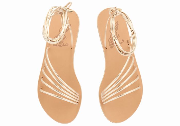 Sandali Da Gladiatore Ancient Greek Sandals Ipoliti Donna Oro Bianche | MXA2198BE