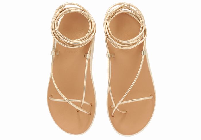 Sandali Da Gladiatore Ancient Greek Sandals Diakopes Comfort Donna Oro Bianche | JZN9510IS