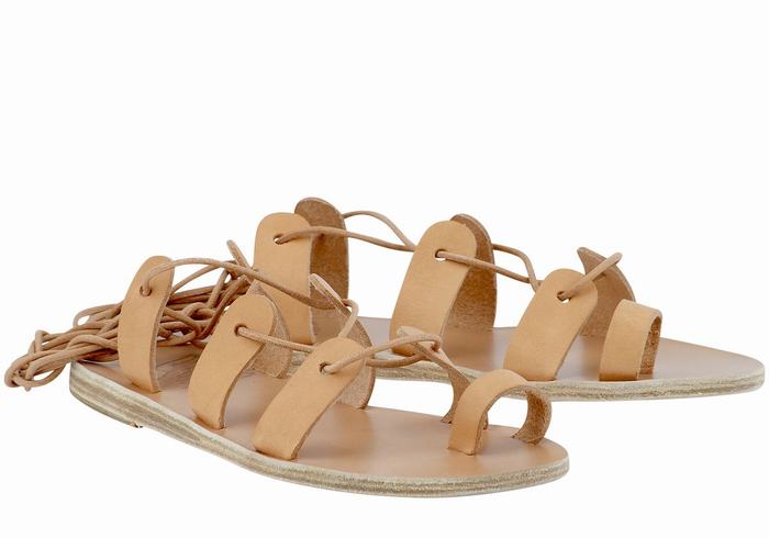 Sandali Da Gladiatore Ancient Greek Sandals Alcyone Leather Donna Beige | WAC207XT