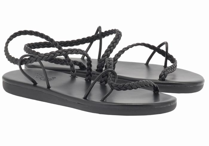 Sandali Intrecciati Ancient Greek Sandals Maya Donna Nere | LSK39YK