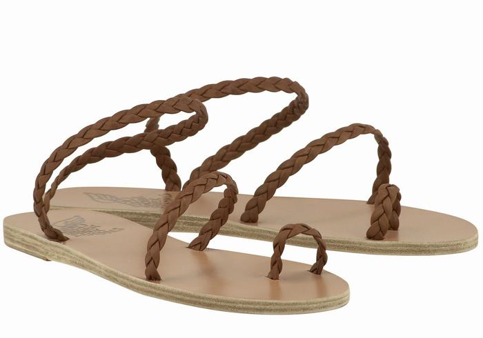 Sandali Intrecciati Ancient Greek Sandals Eleftheria Leather Donna Cioccolato | MJW7553SH