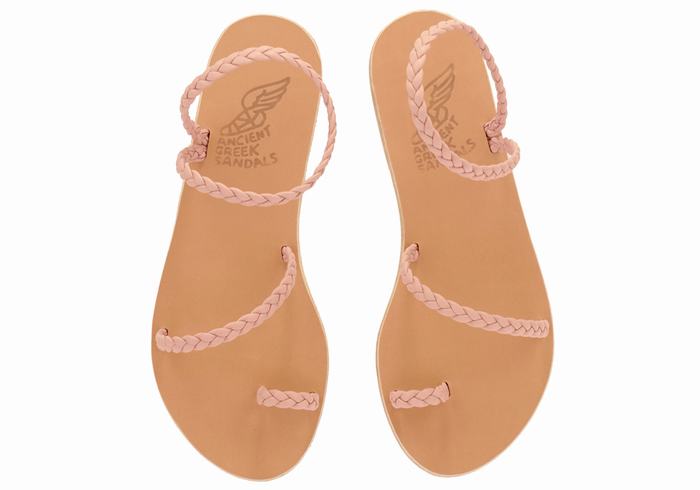 Sandali Intrecciati Ancient Greek Sandals Eleftheria Leather Donna Rosa | FUX2798TQ