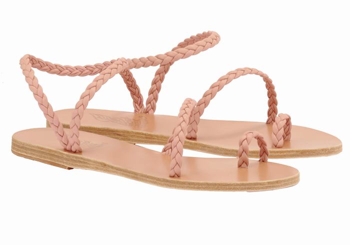 Sandali Intrecciati Ancient Greek Sandals Eleftheria Leather Donna Rosa | FUX2798TQ