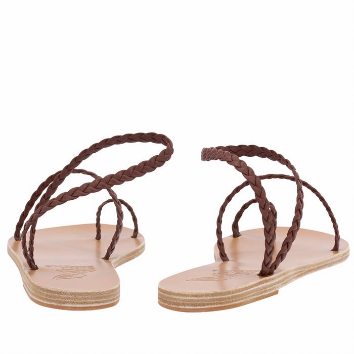 Sandali Intrecciati Ancient Greek Sandals Eleftheria Leather Donna Caffè | UCM6817UB