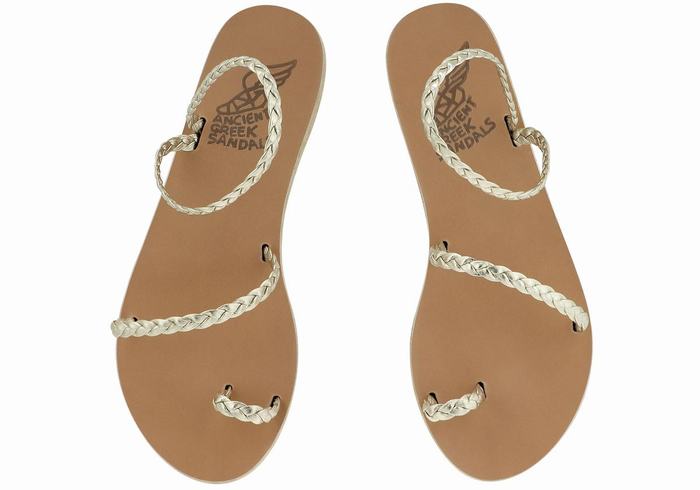 Sandali Intrecciati Ancient Greek Sandals Eleftheria Leather Donna Oro Bianche | BBG2730IT