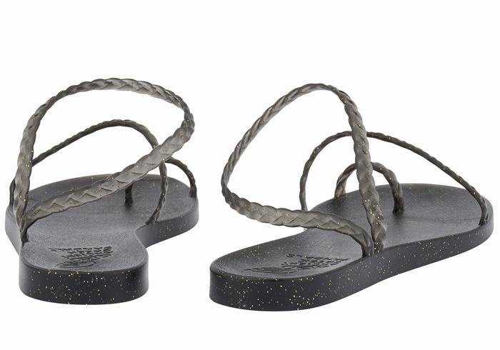 Sandali Intrecciati Ancient Greek Sandals Eleftheria Donna Nere Oro | CMC1114HN