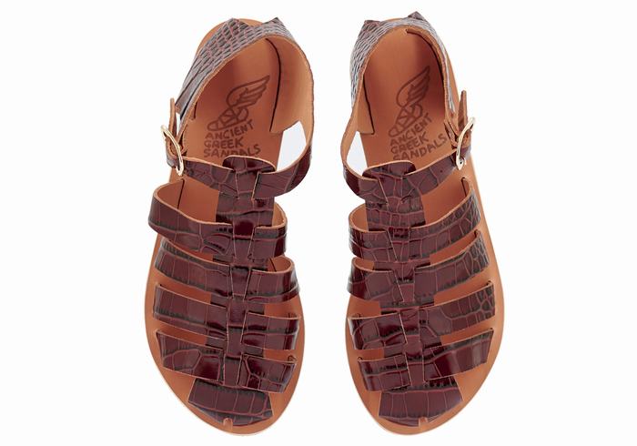 Sandali Pescatore Ancient Greek Sandals Homeria Donna Rosse Scuro Nere | QYX55100SL