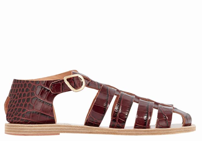 Sandali Pescatore Ancient Greek Sandals Homeria Donna Rosse Scuro Nere | QYX55100SL