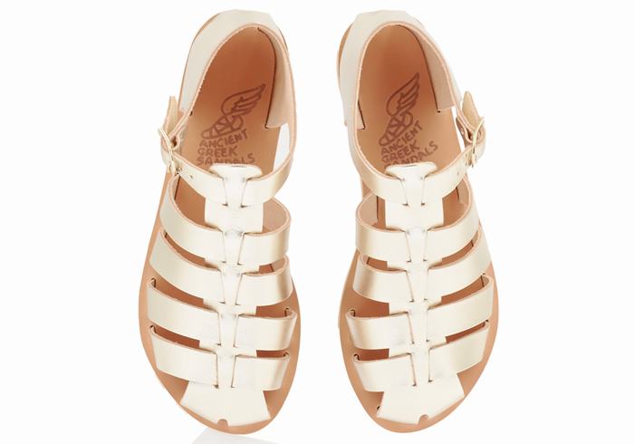 Sandali Pescatore Ancient Greek Sandals Homeria Donna Oro Bianche | KBM488MH