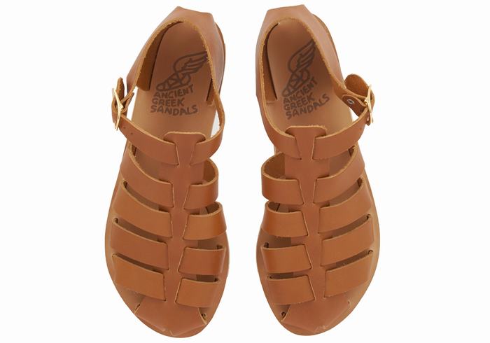 Sandali Pescatore Ancient Greek Sandals Homeria Leather Donna Marroni Scuro | SLF5980NQ