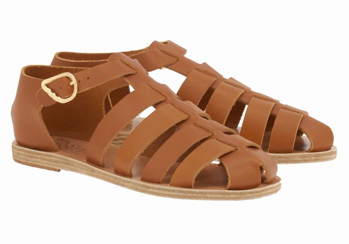 Sandali Pescatore Ancient Greek Sandals Homeria Leather Donna Marroni Scuro | SLF5980NQ