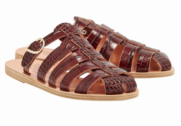 Sandali Pescatore Ancient Greek Sandals Cosmia Donna Rosse Scuro Nere | MGM976IW