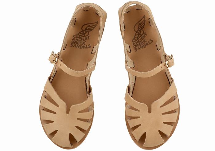 Sandali Pescatore Ancient Greek Sandals Apollonia Leather Donna Beige | TCW1131FM