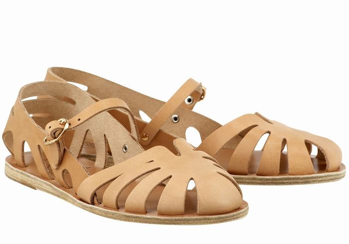 Sandali Pescatore Ancient Greek Sandals Apollonia Leather Donna Beige | TCW1131FM