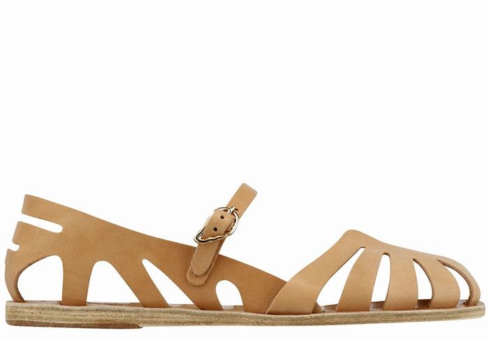 Sandali Pescatore Ancient Greek Sandals Apollonia Leather Donna Beige | TCW1131FM