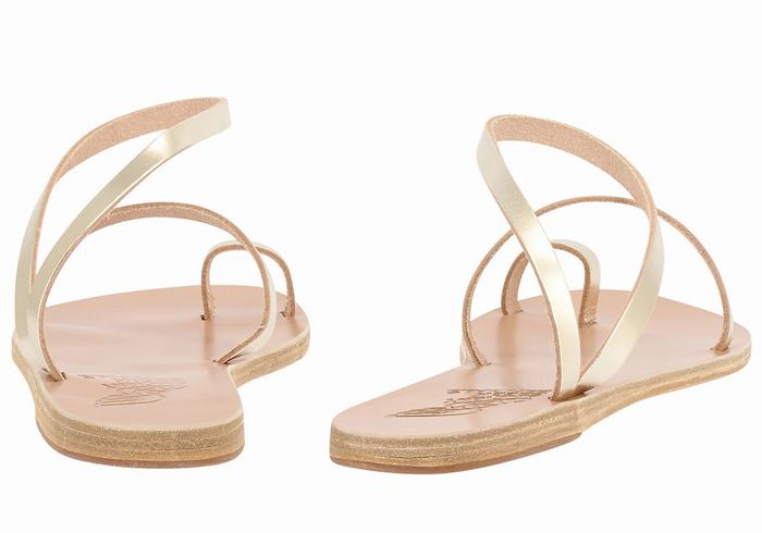 Sandali Pescatore Ancient Greek Sandals Apli Eleftheria Leather Donna Oro Bianche | SQV6788PK