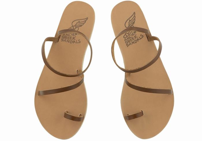 Sandali Pescatore Ancient Greek Sandals Apli Eleftheria Leather Donna Marroni Scuro | VUO3214WF