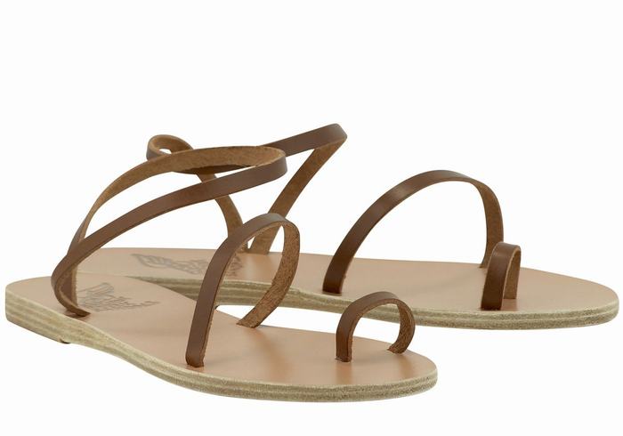 Sandali Pescatore Ancient Greek Sandals Apli Eleftheria Leather Donna Marroni Scuro | VUO3214WF