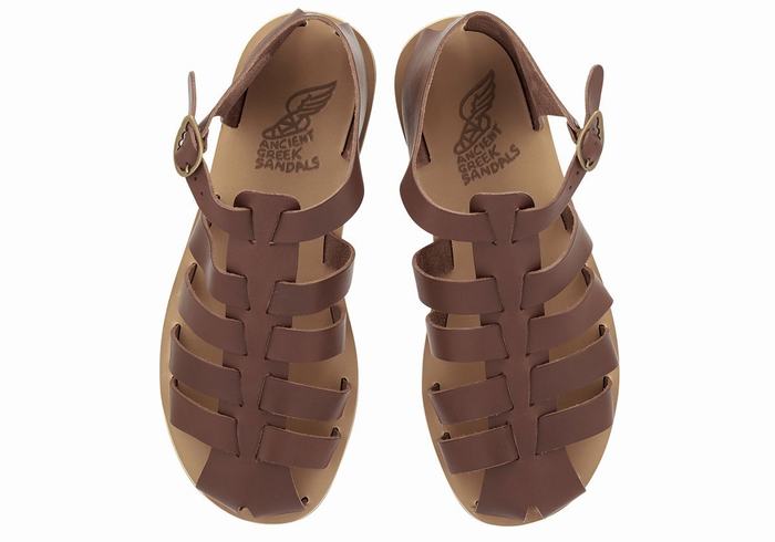 Sandali Pescatore Ancient Greek Sandals Homer Leather Uomo Caffè | MCX5957FQ