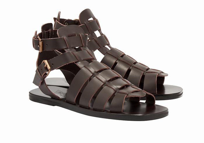 Sandali Pescatore Ancient Greek Sandals Alexandros Leather Uomo Cioccolato | NEJ6381VS